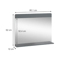 Vicco Specchio da bagno Grigio 80.1 x 62 cm