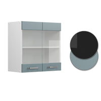 Vicco Mobile da cucina in vetro Grigio-blu 60 cm