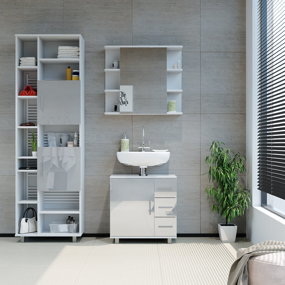 Vicco Mobile bagno alto Bianco lucido 60 x 190 cm