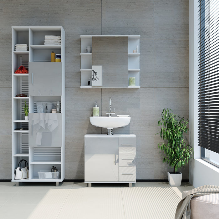 Vicco Mobile bagno alto Bianco lucido 60 x 190 cm