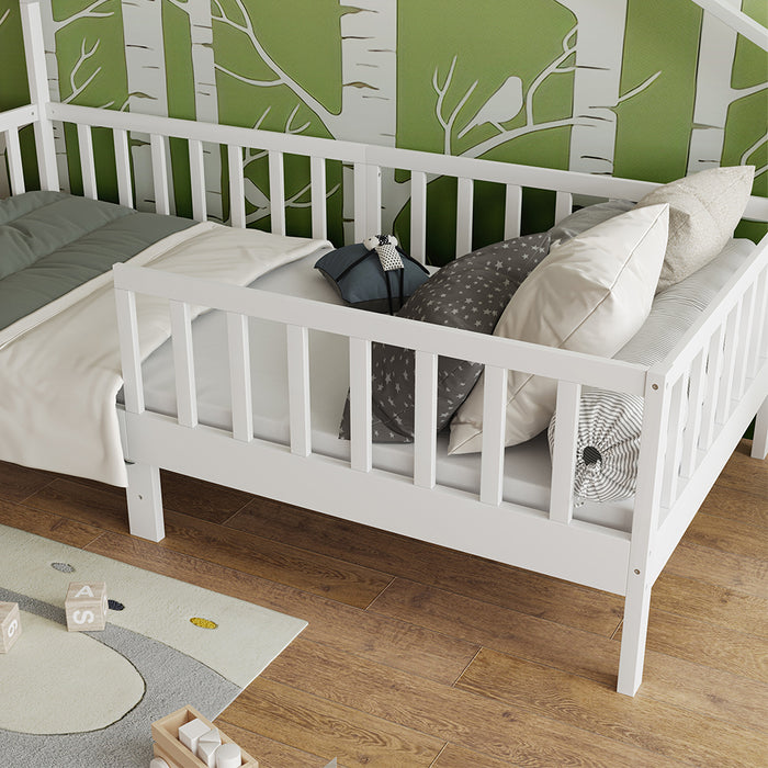 Vitalispa Letto montessori bambini Bianco 90x200 cm con materasso