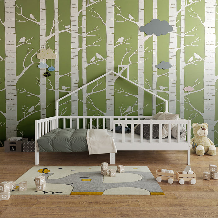 Vitalispa Letto montessori bambini Bianco 90x200 cm con materasso