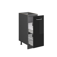 Vicco Armadio cucina dispensa alto Nero lucido 30 cm PL Marmo