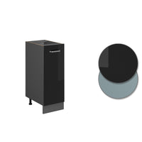 Vicco Armadio cucina dispensa alto Nero lucido 30 cm , PL Rovere