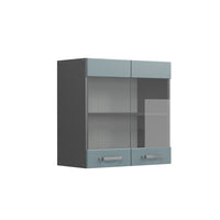 Vicco Mobile da cucina in vetro Grigio-blu 60 cm