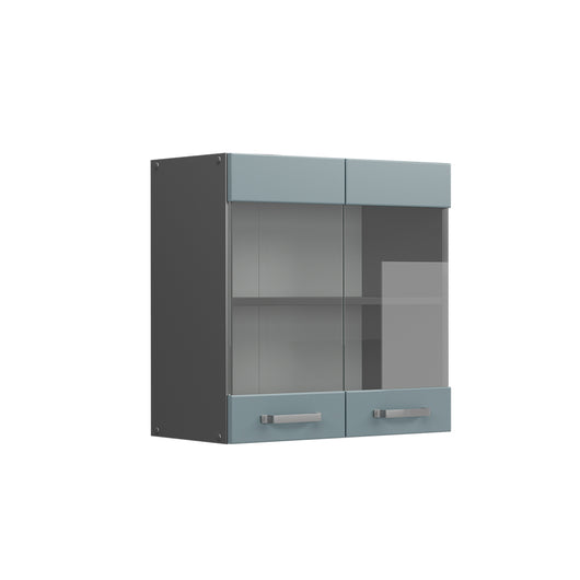 Vicco Mobile da cucina in vetro Grigio-blu 60 cm