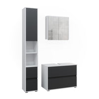 Vicco Set di mobili da bagno Bianco/antracite 3 parti, con colonna