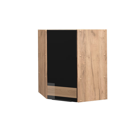 Vicco Mobile angolare da cucina Rovere nero lucido 57 cm