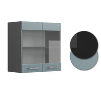 Vicco Mobile da cucina in vetro Grigio-blu 60 cm