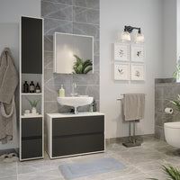Vicco Set di mobili da bagno Bianco/antracite 3 parti, con colonna