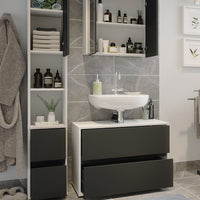 Vicco Set di mobili da bagno Bianco/antracite 3 parti, con colonna