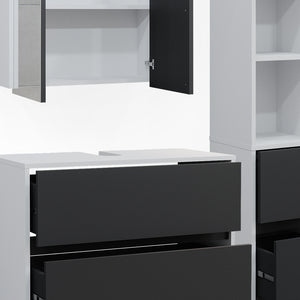 Vicco Set di mobili da bagno Bianco/antracite 3 parti, con colonna