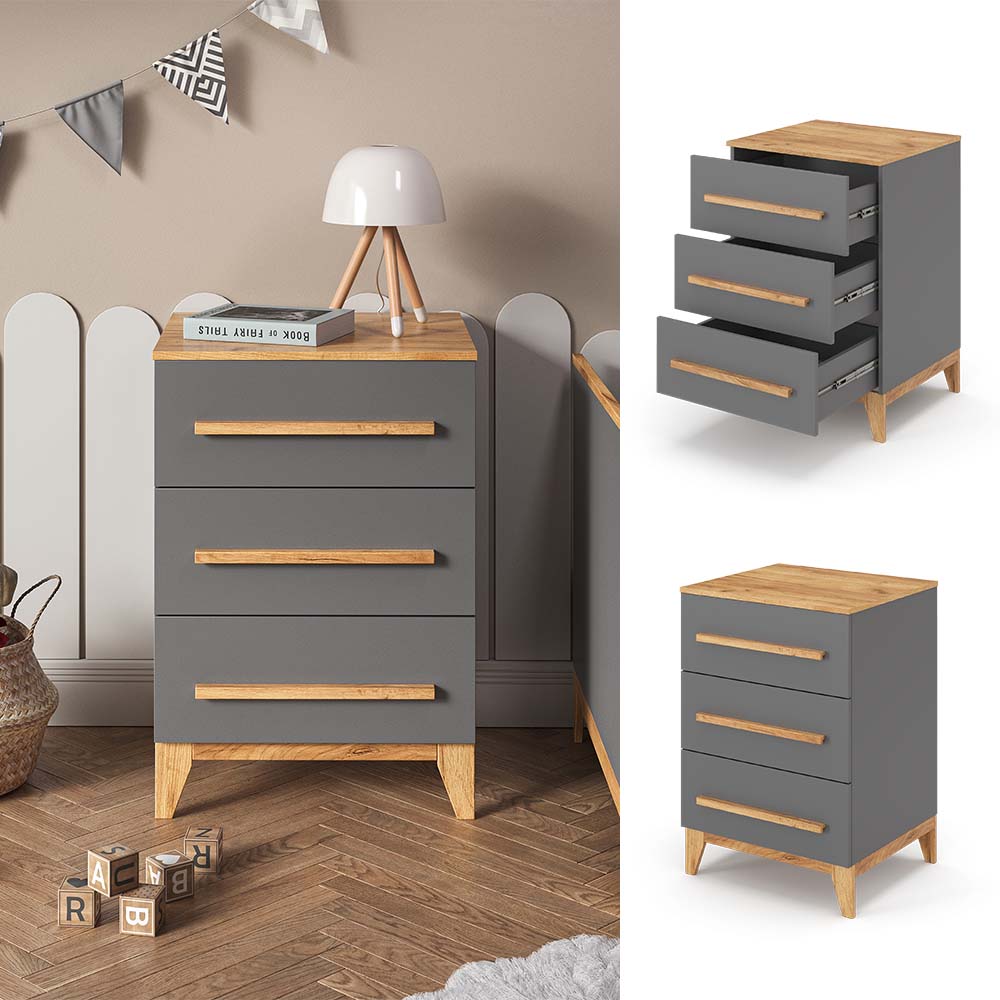 Vitalispa Cassettiera per camera da letto Grigio 53.4 x 88 cm