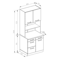 Vicco Cucine componibili piccole Bianco lucido 80 cm , PL Marmo