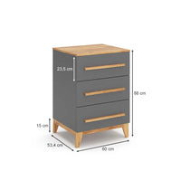 Vitalispa Cassettiera per camera da letto Grigio 53.4 x 88 cm