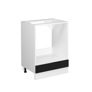 Vicco Base universale Nero lucido 60 cm con grande nicchia, senza piano di lavoro