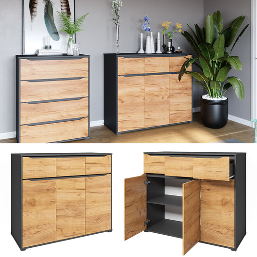 Vicco Credenza Quercia dorata 48 x 101.6 cm con cassetti