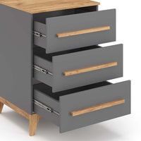 Vitalispa Cassettiera per camera da letto Grigio 53.4 x 88 cm