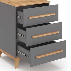 Vitalispa Cassettiera per camera da letto Grigio 53.4 x 88 cm