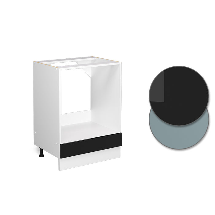 Vicco Base universale Nero lucido 60 cm con grande nicchia, senza piano di lavoro