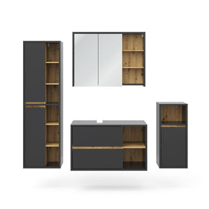 Vicco Set di mobili da bagno Antracite 4 parti