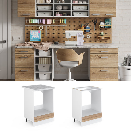 Vicco Base universale Sonoma 60 cm con grande nicchia, senza piano di lavoro