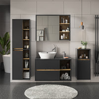 Vicco Set di mobili da bagno Antracite 4 parti