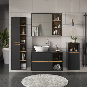 Vicco Set di mobili da bagno Antracite 4 parti