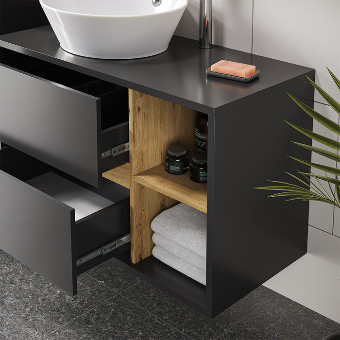 Vicco Set di mobili da bagno Antracite 4 parti