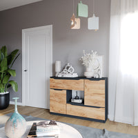 Vicco Cassettiera per camera da letto Quercia dorata 30 x 84 cm con cassetti