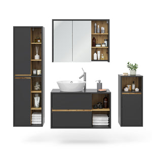 Vicco Set di mobili da bagno Antracite 4 parti