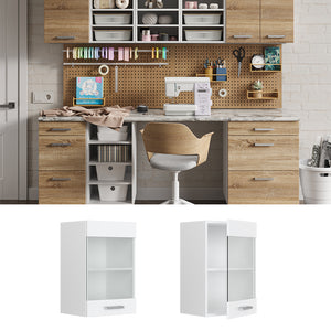 Vicco Pensile universale Bianco lucido 40 cm con anta in vetro