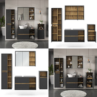 Vicco Set di mobili da bagno Antracite 4 parti