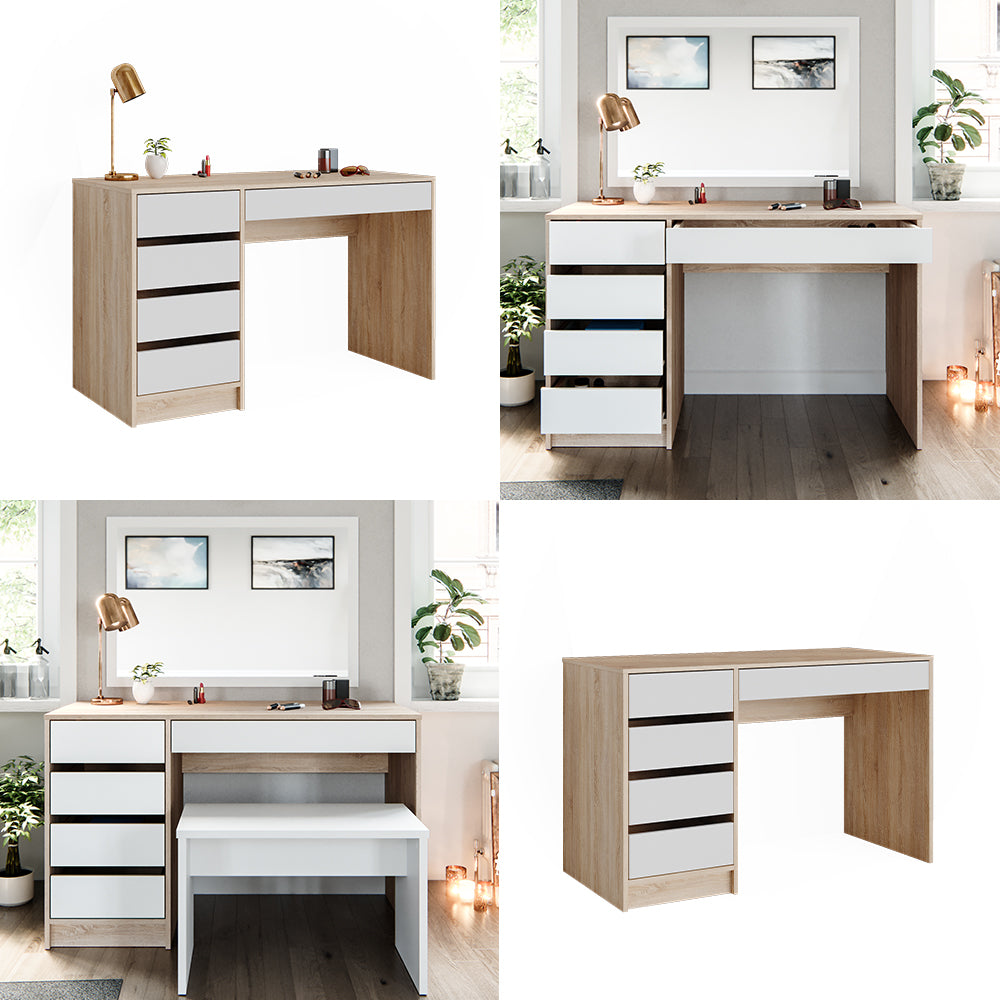 Vicco Tavolino da toilette Bianco/Sonoma 55 cm