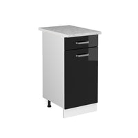 Vicco Mobiletto base per cucina Nero lucido 40 cm , PL Marmo