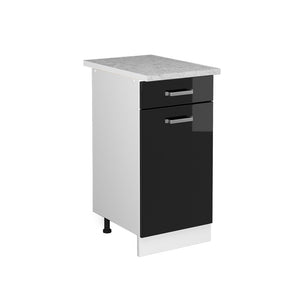 Vicco Base universale Nero lucido 40 cm con cassetto, con piano di lavoro