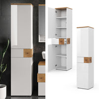 Vicco Armadio per il bagno Bianco 40 x 184.2 cm con 2 ante e cassetto