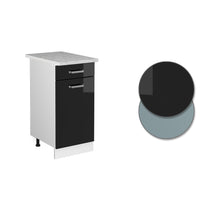 Vicco Base universale Nero lucido 40 cm con cassetto, con piano di lavoro