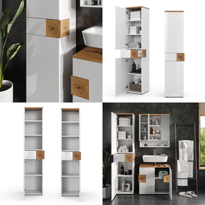 Vicco Armadio per il bagno Bianco 40 x 184.2 cm con 2 ante e cassetto