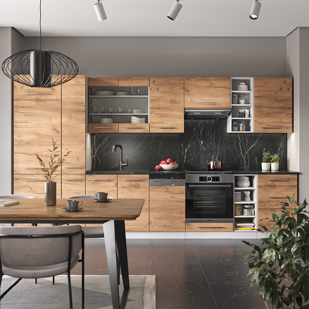 Vicco Cucina componibile Quercia dorata/bianco 355 cm , PL Marmo