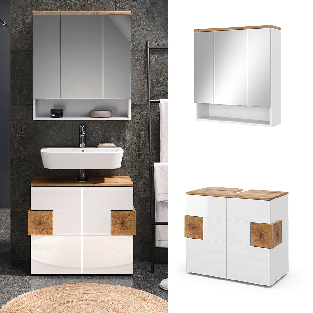 Vicco Set di mobili da bagno Bianco 2 parti