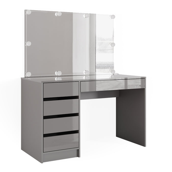 Vicco Tavolo da toeletta Grigio 55 cm con illuminazione a LED