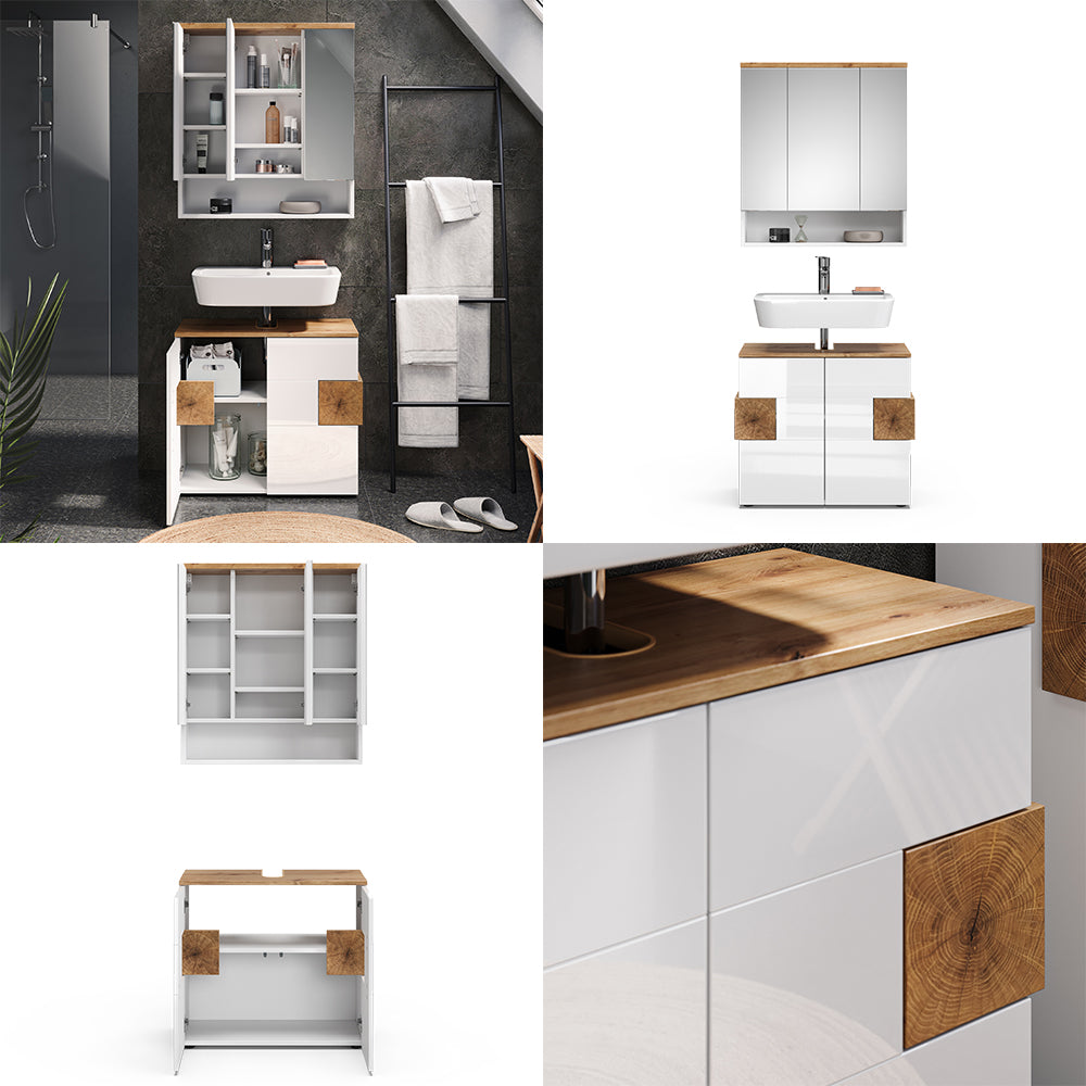 Vicco Set di mobili da bagno Bianco 2 parti