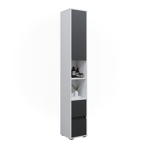 Vicco Armadio per la biancheria Bianco 30.2 x 189 cm con un'anta e due cassetti