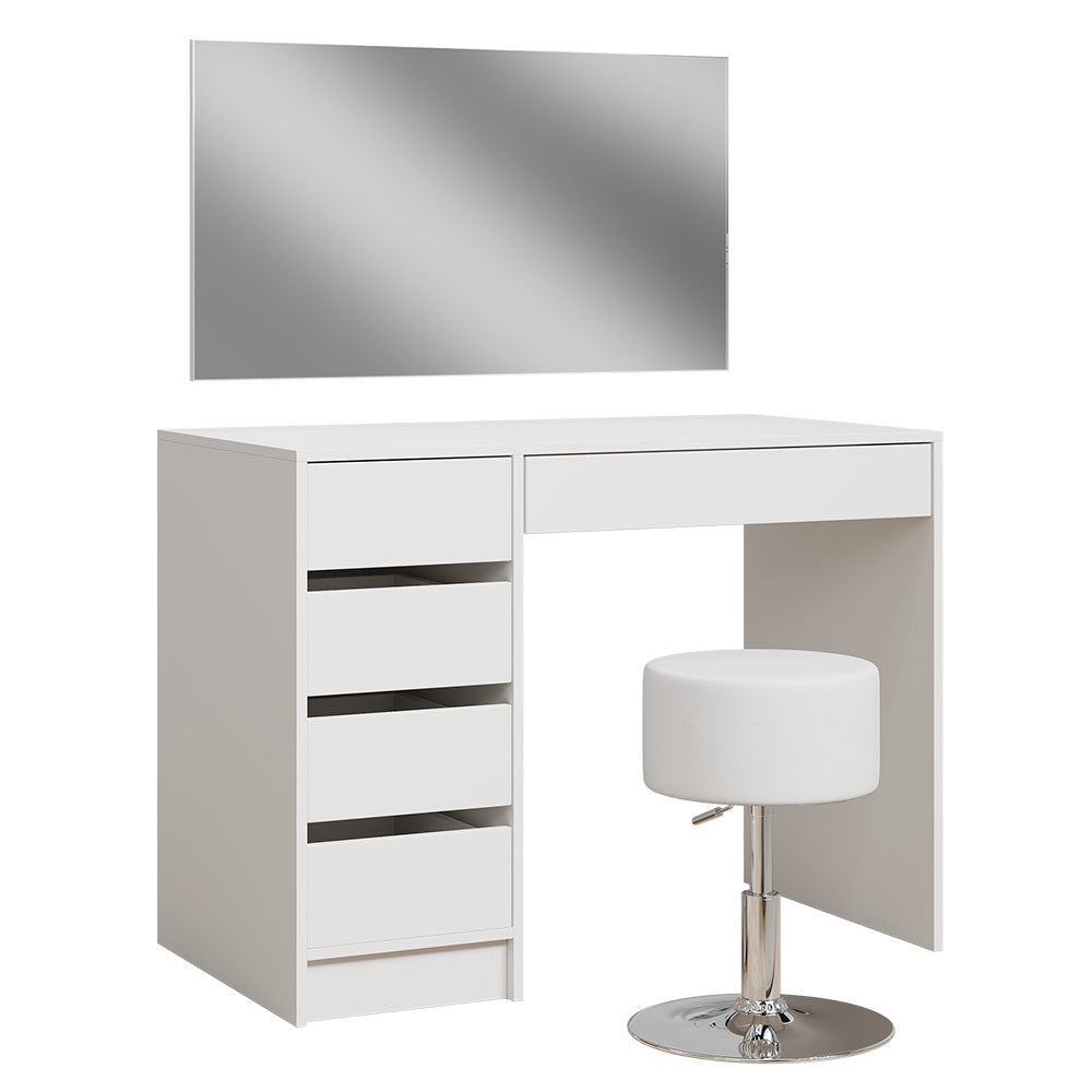 Vicco Tavolo da toilette Bianco 100 cm con sgabello