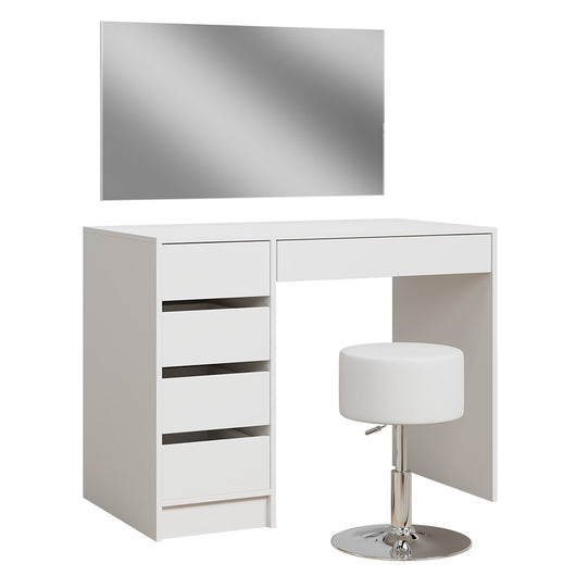 Vicco Tavolo da toilette Bianco 100 cm con sgabello