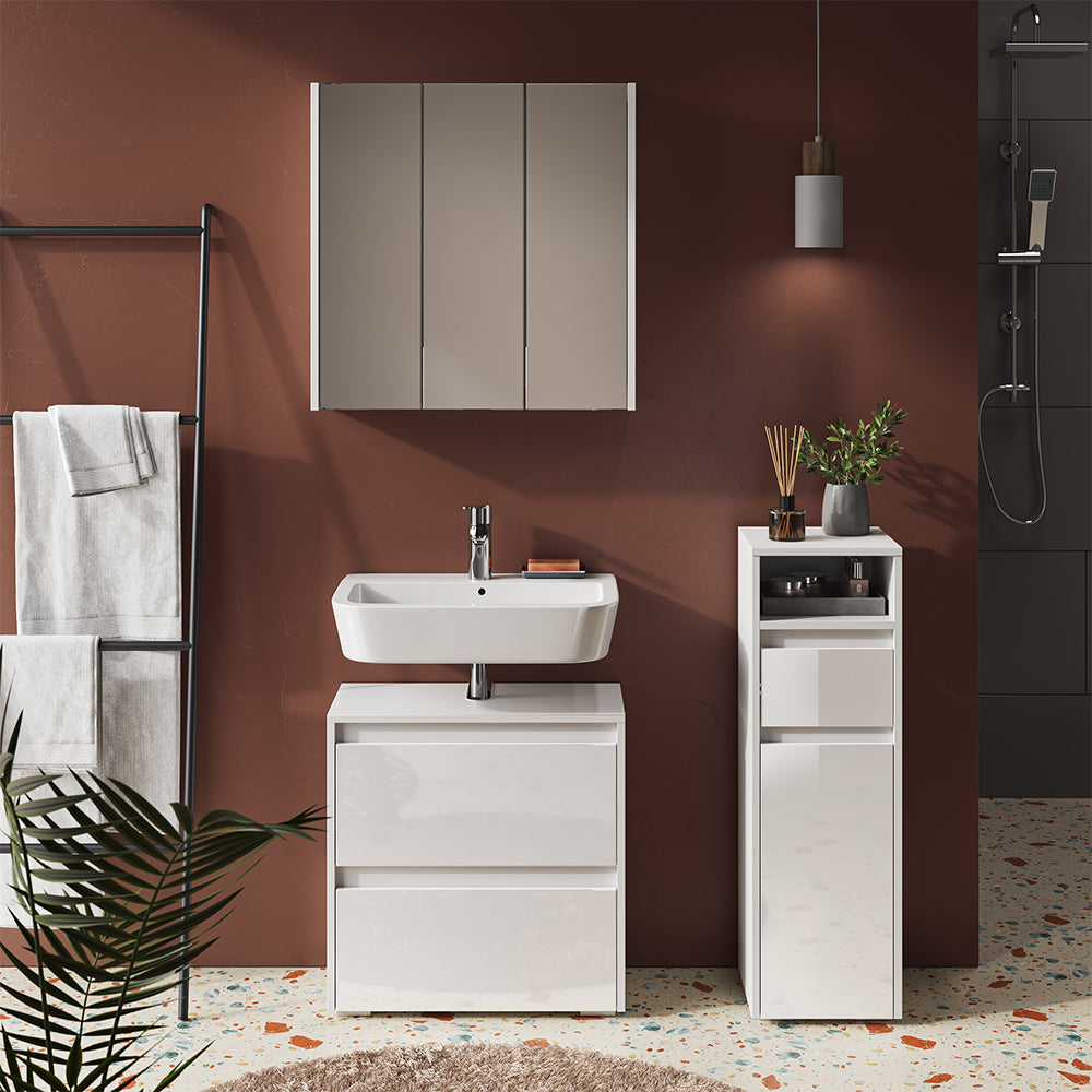 Vicco Set di mobili da bagno Bianco 3 parti