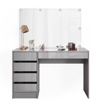 Vicco Tavolo da toeletta Grigio 55 cm con illuminazione a LED