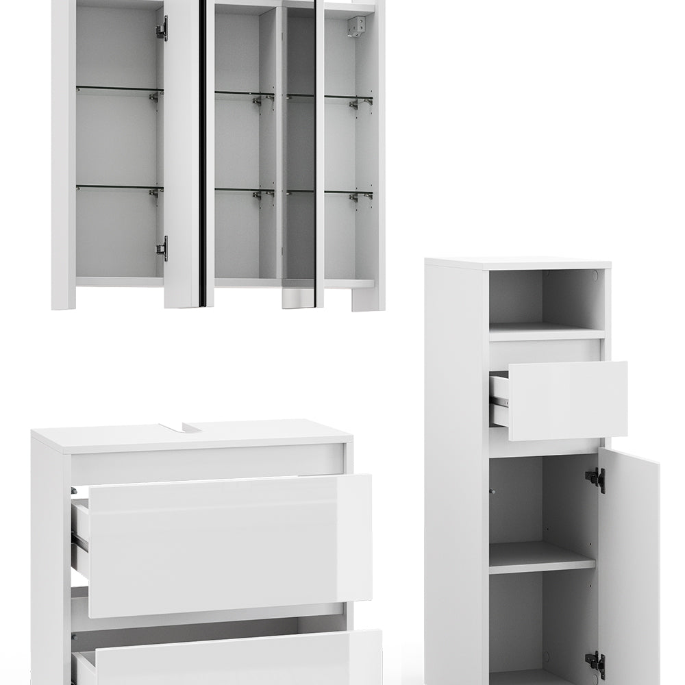 Vicco Set di mobili da bagno Bianco 3 parti