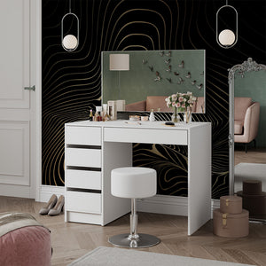 Vicco Tavolo da toilette Bianco 100 cm con sgabello